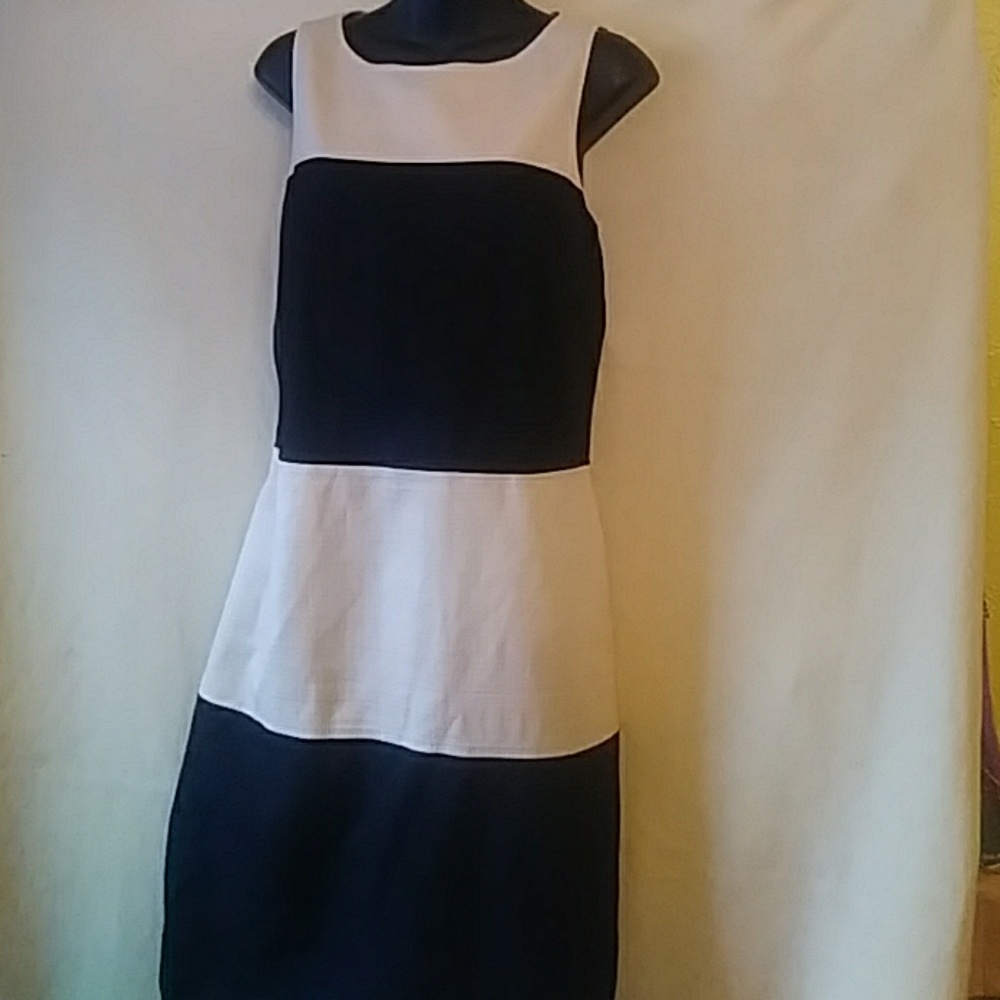 Banana Republic tan/black color block dress-sz 14T